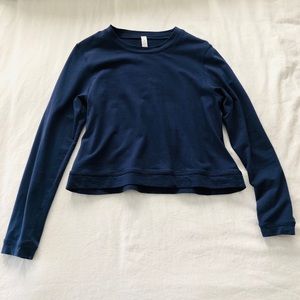 Lululemon Navy Long Sleeve Cotton Top Size 6